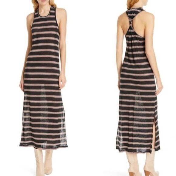 Joie Striped Brellen Linen Racerback Maxi Dress XL - Picture 1 of 12